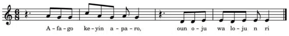 Example 8. Song by Àyìnlá Omowúrà Anígilájé