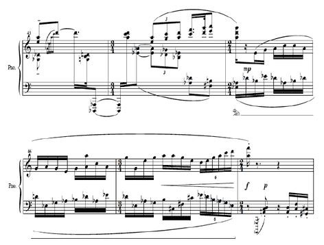 Example 1.4. Disintegration movement I, mm.43-48