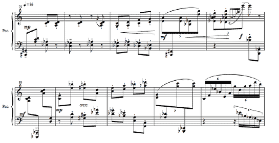 Example 1.8. Disintegration movement V, mm. 75-84