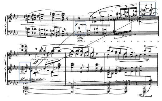 Example 2.14. C-octave reappears in the second half of the secondary theme