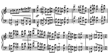 Example 2.25. Subject entrance on B major before coda, mm. 290-306.