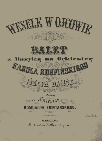 Engraving: Wesele w Ojcowie, CBN Polona (Wesele w Ojcowie, musical notes ca.1865)
