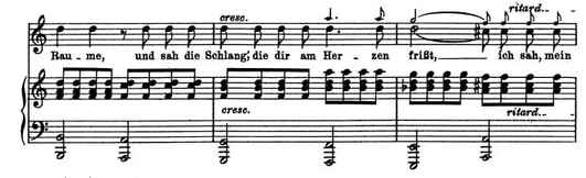 Example 8. Schumann, Ich grolle nicht, mm. 26-28.